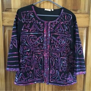 Choices Black Jacket with Colorful Accents